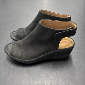 Unstructured By Clark's Women's Wynmere Abie Black Sandals‎ Open Toe Size 8M